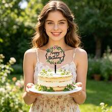 1pc Colorful Happy Birthday Cake Topper Decoration - Cake Insert - View 5