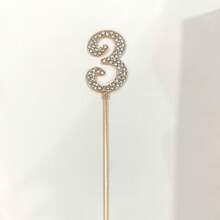 1pc/10pcs 0-9 Gold Diamond Cake Topper Decorations, Suitable For Birthday Wedding Party Cake Decor - Gold - View 15