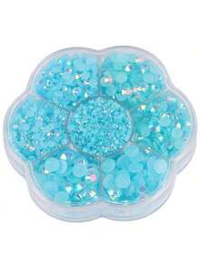 每盒5000顆，2mm、3mm、4mm、5mm、6mm共5種尺寸。花形盒裝平底水晶水鑽，多色水晶寶石，珠寶珠飾，玻璃藝術貼紙。適用於衣服、包包、鞋子、杯子、手機殼、手工藝品和DIY裝飾 - 5000件 - 查看 6