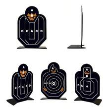 3 buah Sasaran Tembak Stainless Steel, Sasaran Latihan Paduan Logam, Sasaran Berbentuk Tentara Logam - Hitam - View 6
