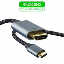 USB C To HDTV Cable, 4K@60Hz UHD USB 3.1 Type-C To HDTV 2.0 Cord For Home Office, Thunderbolt 3/4 Compatible With MacBook Pro, Galaxy S25 Ultra, Pro And More - Grey - View 12