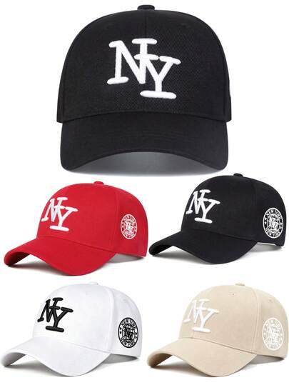1 Mũ lưỡi trai thêu logo NY thời trang đa năng dành cho nam và nữ - Mũ cotton thoáng khí, có thể điều chỉnh, kiểu dáng "mũ bố" và mũ bóng chày - Mũ chống nắng thường ngày đa năng cho cả nam và nữ, thích hợp cho các hoạt động thể thao ngoài trời, du lịch và chạy bộ (Nhiều màu sắc để lựa chọn)