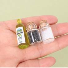 Miniature Dollhouse Kitchen Miniature Simulation Cookware Food Play Models Frying Pan Resin Accessories Simulated Steak, Pasta, Oil Bottle, Dollhouse Kitchen Scene, Restaurant Model, Play Kitchen Model, Miniature Scene Decorations, Simulated Cookware Food Play Set - Multicolor - View 7