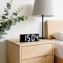 Modern Extra Large Screen Digital Clock, 12/24 Hour Dual Display | Night Light Silent + Loud Alarm | USB Powered Bedside Clock, Office Study/Bedroom Decor Essential | Fashion Design + High Definition Screen, Professional Time Management Must-Have! - A - View 7