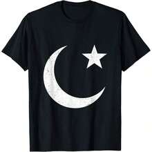 T-Shirt With Islamic Symbol For Men And Women - 黑色 - 查看 1