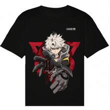 Camiseta Estampada de Anime a la Moda, Diseño Simple de Dibujos Animados, Transpirable, Cómoda, de Corte Holgado, Top Versátil para el Uso Diario camisas de mujer sudaderas para mujer sueter blusa casual mujer verano vestidos de graduación - Negro - Ver 6