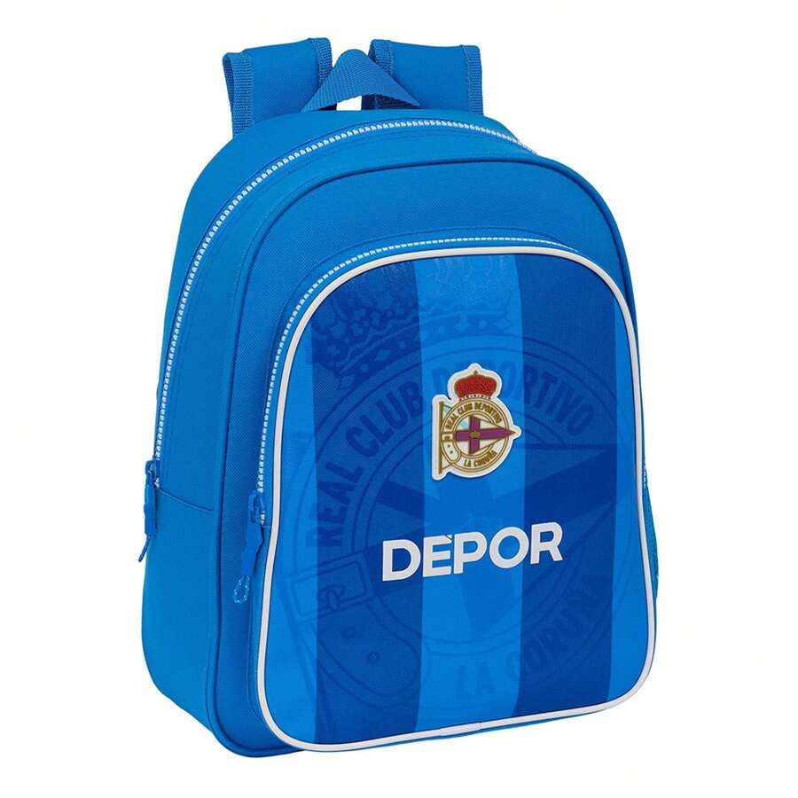 Deportivo la Coruña | School Backpack Real Deportivo De La Coruña Adaptable To Trolley (Without Trolley) Ergonomic And Padded Shoulder Straps, With Two Compartments, Bottle Pockets, Zippers With Double Pull - Option 3 - View 1