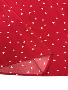 Camisa casual de mujer con cuello redondo y mangas cortas, estampado floral, estilo vacacional - Rojo 3 - Ver 5