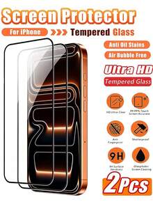 2 buah Pelindung Layar Kaca Tempered Definisi Tinggi, Kompatibel dengan iPhone 17 Pro Max/17 Pro/17 Air/17/16 Pro Max/16 Pro/16 Plus/16E/16/15 Pro Max/14 Pro Max/13 Mini/12/11 Series, Perlindungan Layar Penuh, Anti Sidik Jari, Anti Jatuh, Anti Gores, Kekerasan 9H, Pelindung Layar Ponsel, Aksesori Ponsel, Cocok untuk Casing Ponsel - Clear - View 26