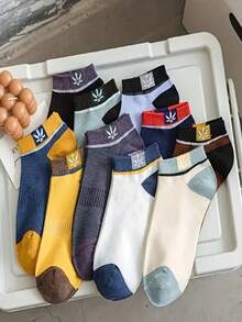 5/10 paires, couleur aléatoire, chaussettes courtes pour hommes et femmes, respirantes et confortables, chaussettes de sport absorbantes de transpiration, convenant pour la course, le cyclisme, les sports et le port décontracté pour hommes et femmes. - Multicolore - Voir 3