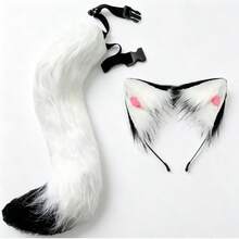 Bộ băng đô hình chú cún bông tai cụp, bộ phụ kiện hóa trang ngộ nghĩnh hình chú cún đuôi xoăn, bộ trang phục động vật, phụ kiện hóa trang vui nhộn cho livestream, phụ kiện sân khấu cho các bữa tiệc. - A - Xem 1