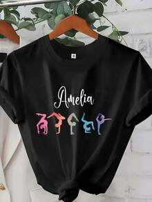 Camiseta Personalizada de Gimnasia para Gimnasta, Monograma para Animadora y Entrenador - [Blanco] - Ver 6