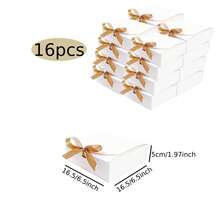3 Sizes Available, White Gift Box With Lid And Gold Ribbon, Suitable For Bridesmaid Proposal, Wedding, Birthday, Christmas Party And Other Occasions - View 13