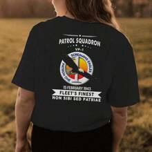 Camiseta de Mujer Patrol Squadron 1 Vp con Estampado en la Espalda - Negro - Ver 2