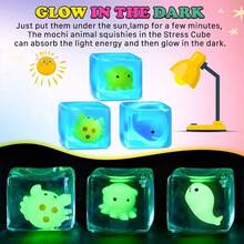 1pc Undersea Creatures Ice Cubes -With Adorable Embedded Marine Animal Shapes, Slow-Rising Squeeze Sensory Toy, Slow-Rebound Sensory Stimulation Toy, Office Desk Relaxation, Suitable For Classroom Prizes, Halloween/Christmas/Easter Party Gifts. - Multicolor - View 4