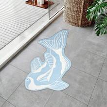 1件藍白錦鯉魚形浴室地墊，柔軟仿喀什米爾質感，適用於浴室、廚房、戶外、室內、走廊、臥室、客廳，可機洗，易清潔，防滑底，適合臥室裝飾、浴室裝飾、節日裝飾、房間裝飾、戶外裝飾 - 錦鯉 - 查看 6