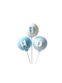 Teddy Bear Car Balloon Hot Air Balloon Star Cloud Cake Topper Decoration Set, Polymer Clay Cake Decor For Birthday - Multicolor - View 11