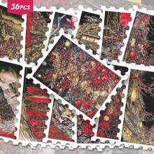 36pcs Oriental Mystical Art Stickers Pack | Aesthetic Traditional Chinese Red Floral & Architecture Graphics | Vinyl For Tablet, Water Bottle & Gift Decoration - Rectangle - View 9