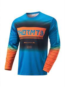 HISERWA Men's Downhill Racing Jersey-Long-Sleeve, Relaxed Fit, Moisture-Wicking, And Lightweight; Ideal For BMX, Endurance Racing, And Mountain Biking - Black - View 10