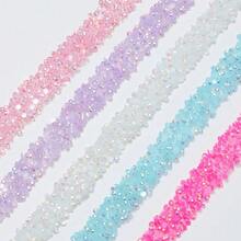 1/10pcs Roll Multi-Function Sparkling Rhinestone Ribbon, With PVC Film, Easy To Cut And Stick, Suitable For DIY Glitter Ribbon, Clothing Accessories, Sticker Tape, Glitter Shoes, Clothing, Rhinestone Strip, DIY Rhinestone Glitter Ribbon Sticker, Handmade Rhinestone Tape Roll, Clothing, Shoes, Gift Box, Car Decoration, Suitable For Christmas, Valentine's Day, Birthday, Gift Wrapping And Handicrafts - Multicolor - View 2
