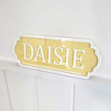 1pc Personalized Baby Room Nameplate, Customized Children's Room Decor. This Personalized Nameplate Is An Ideal Choice For Baby Showers, Newborn Gifts, Children's Room Decoration Or Customized Baby Room Wall Decor. It Is Worth Keeping For Years And Can Add A Dreamy Personalized Touch To Your Baby's Room Or Children's Room. - Multicolor - View 12