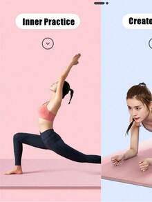 1pc 173*61*0.3cm EVA Yoga Mat, Suitable For Pilates Workout, Solid Color Design, Perfect For Home Fitness And Yoga Practice, Ideal For Beginners, Suitable For Fitness And Dance Training, Sports Mat, Ultra-Thin Yoga Mat Can Be Part Of A Sports Set - Watermelon Pink - View 7