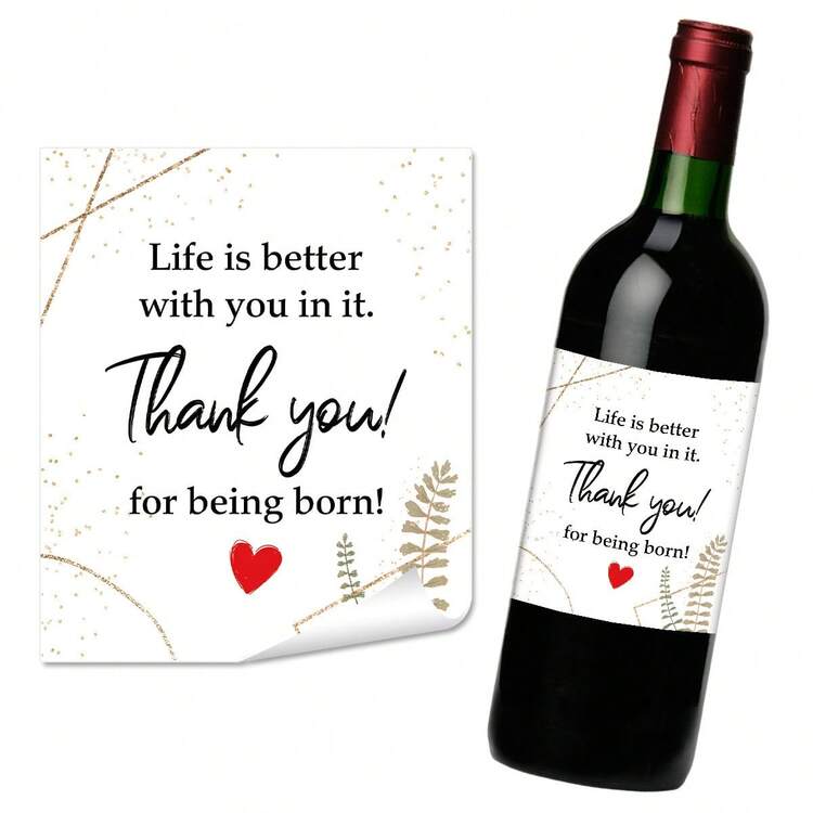 12pcs Paper Father's Day Wine Bottle Labels, Self-Adhesive Wine Bottle Stickers, Waterproof Labels, Party Gift Tags - View 1