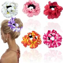 Bộ 3 chiếc dây buộc tóc hoa dâm bụt Hawaii mùa hè mới về, dây buộc tóc hoa nhiều màu sắc phong cách Bohemian, phụ kiện cài tóc hoa đỏ phù hợp cho sử dụng hàng ngày, đám cưới, tiệc tùng, đi biển. - A - Xem 5