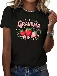 Las camisetas gráficas ligeras son camisetas casuales de manga corta para primavera y verano, ropa de mujer hecha 100% de algodón, una opción popular y preferida. - Negro - Ver 6