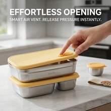 Multifunctional Portable 304 Stainless Steel Lunch Box, Fruit Salad Food Storage Container, Leak Proof Bento Box, Stackable Bento Lunch Box,Dishwasher Allowable, Suitable For Student And Adult Use In School, Office, Picnic,Travel, Back To School - Multicolor - View 6
