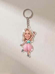 1pc Customizable Cute Butt-Shaped Acrylic Keychain, Personalized Funny Face Keychain For Couples And Friends, Cute Customized Pendant Suitable For Bags And Keys, Fun Bag Decoration Gift - Multicolor - View 19