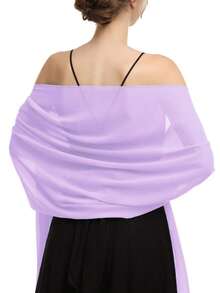 Scialle in chiffon, adatto per spose, matrimoni, abiti da cerimonia e occasioni speciali - Viola - Visualizzare 1