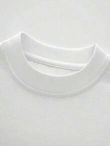 Camiseta de Mujer con Estampado Gráfico de Rayo, Bordes Nítidos Abstractos, 100% Algodón, Cuello Redondo, Estilo Oversize, 1 Pieza. Son Excelentes Regalos para Amigos y Familiares. - Blanco - Ver 6
