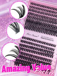 640 Clusters False Eyelashes Set, (30D+40D+50D+60D Mixed Pack), D Curl Eyelash Extension Set, Includes Glue, Sealer, Remover And Eyelash Extension Tools Accessories, Let You Easily Create Professional Eyelash Styles At Home, Essential False Eyelashes Set For Women's Makeup, Create Gorgeous Makeup Look, Suitable For Daily Use, Travel, Beginner, Wedding, Date, Party, Holiday And Other Occasions, Also Great Gift For Christmas/Halloween/Back To School Season. - 粉色 - 查看 4