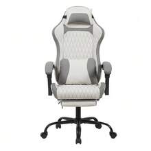 Luxury And Comfortable Gaming Chair - White+Gray - View 7