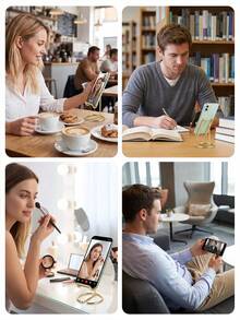 Multifunctional Non-Slip Phone Stand, Portable Phone & Tablet Holder, Compatible With Various Phones & Tablets, Desktop Decor Phone Accessory, Essential For Bedroom, Office Desk & Travel - Multicolor - View 10