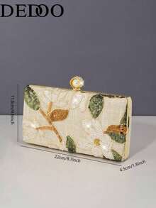 Dedoo 1pc Fashionable & Elegant Women's Handbag, Suitable For Party, Wedding, Cocktail Events (Random Floral Pattern Cutout) - Multicolor - View 7