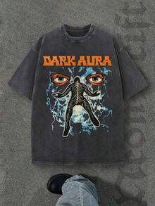 New 2026 Model, 100% Washed Cotton, Urban Casual Style, Suitable For Parties Or Festivals, Soft And Breathable Fabric, Modern Print Design, Unisex, Lightweight And Comfortable To Wear, Vintage Fashion Design. - 黑色 - 查看 1