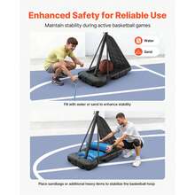 Portable Basketball Stand, 10 Ft Height Adjustment Basketball Hoop & Goal, Basketballs Hoop Outdoor With 48 Inch PC Backboard For Kids, Adults In Schools, Parks,  Indoor & Outdoor Use - 10 ft - 查看 3