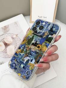 1 Stück transparente TPU stoßfeste bemalte Sternenhimmel Muster Handyhülle kompatibel mit Samsung Galaxy S23 Ultra/A14/A24, Android Note 12 Pro, 8/8 Pro/9 Pro XL Android Smartphones - Verschiedenfarbig - Übersicht 2