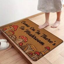 1pc Mushroom Pattern Printed Linen Kitchen Rug, Carpet, Mat, Bathroom Mat, Doormat, 3D Printed Rectangular, Suitable For Living Room, Bedroom, Hallway, Bathroom, Laundry Room - Polyester Carpet, For Indoor And Outdoor Home Decor - Multicolor - View 7