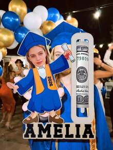 1/3/5 Stücke personalisierter Geldhalter zur Graduierung, individuell mit Foto & Name UV-bedruckter Holz-Bargeldhalter, kreative Graduierungserinnerung, perfektes Geschenk für Absolventen, Lehrertag, Graduierungsfeier, Geburtstag, Tischdekoration Zuhause - Normal - Übersicht 9