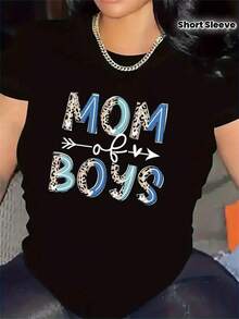 Camiseta única para mamás con diseño divertido Mom of Boys estilo y2k ideal para lucir con orgullo tu rol materno perfecta para cualquier ocasión y muestra tu amor por tus hijos en esta prenda moderna y cómoda 100% algodón para un look fresco y juvenil OCY4 - Negro - Ver 7