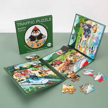 Children's Early Education Magnetic Book, Vegetable, Fruit, Animal, Transportation, Ocean Cognitive Puzzle Toys For Boys And Girls - Multicolor - View 6