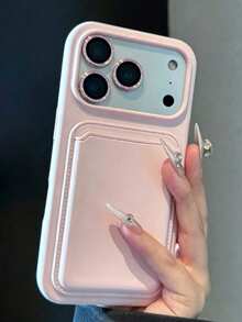 Ốp lưng điện thoại silicon cao cấp tích hợp sạc không dây từ tính và ngăn đựng thẻ, tương thích với iPhone 17Pro Max 17Pro 17 16 15 14 13 12 11 Pro Max 16 15 14 Plus. - Hồng - Xem 3