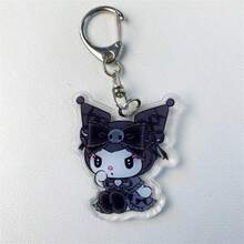 SANRIO 三柳 1 件装 深黑色精美钥匙扣吊坠，情侣款旋律包包挂件，亚克力钥匙扣，复古配饰，适合情人节、婚礼、生日礼物、节日派对、母亲节、旅行配件 - 彩色 - 查看 12