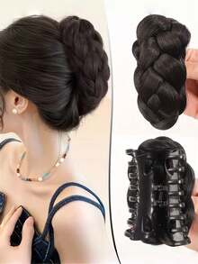 Women's Synthetic Fiber Hair Clips, Suitable For Twisted Braids And Bun Hairstyles - Secure Bun Holder, Natural Textured Updo Styling, Applicable For Weddings, Hair Accessories, Braided Clips (Non-Slip Claw Clasp Design) Solid Color Casual Acrylic - Multicolor - View 13
