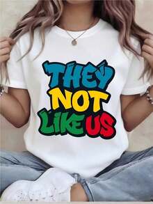 Casual - Oversized T-Shirt - Fun Graphic Tee For Women - Relaxed Short Sleeve Crew Neck Top - Washable - Comfortable For Everyday Wear All Year Round; Relaxed Fit; Long-Lasting Graphic Tees With Festive Prints, Men's Western Wear, Men's Shirts, Graphic Tees, Women's Clothing, Summer Tops, Summer Clothes,  Graphic Tees - 白色 - 查看 7