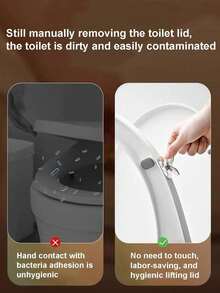 1/2pcs [Random Color] Toilet Seat Riser, High Gloss Surface, Easy Self-Adhesive Installation, Reusable - Home Essential Accessory - A - View 7