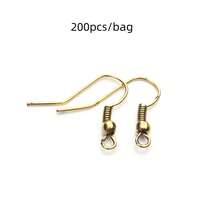 100/200pcs/Pack Iron Earring Hooks, Spring Earring Hooks With Beads, Minimalist Earring Findings, DIY Jewelry Making Earring Components - Ear Hooks - View 8